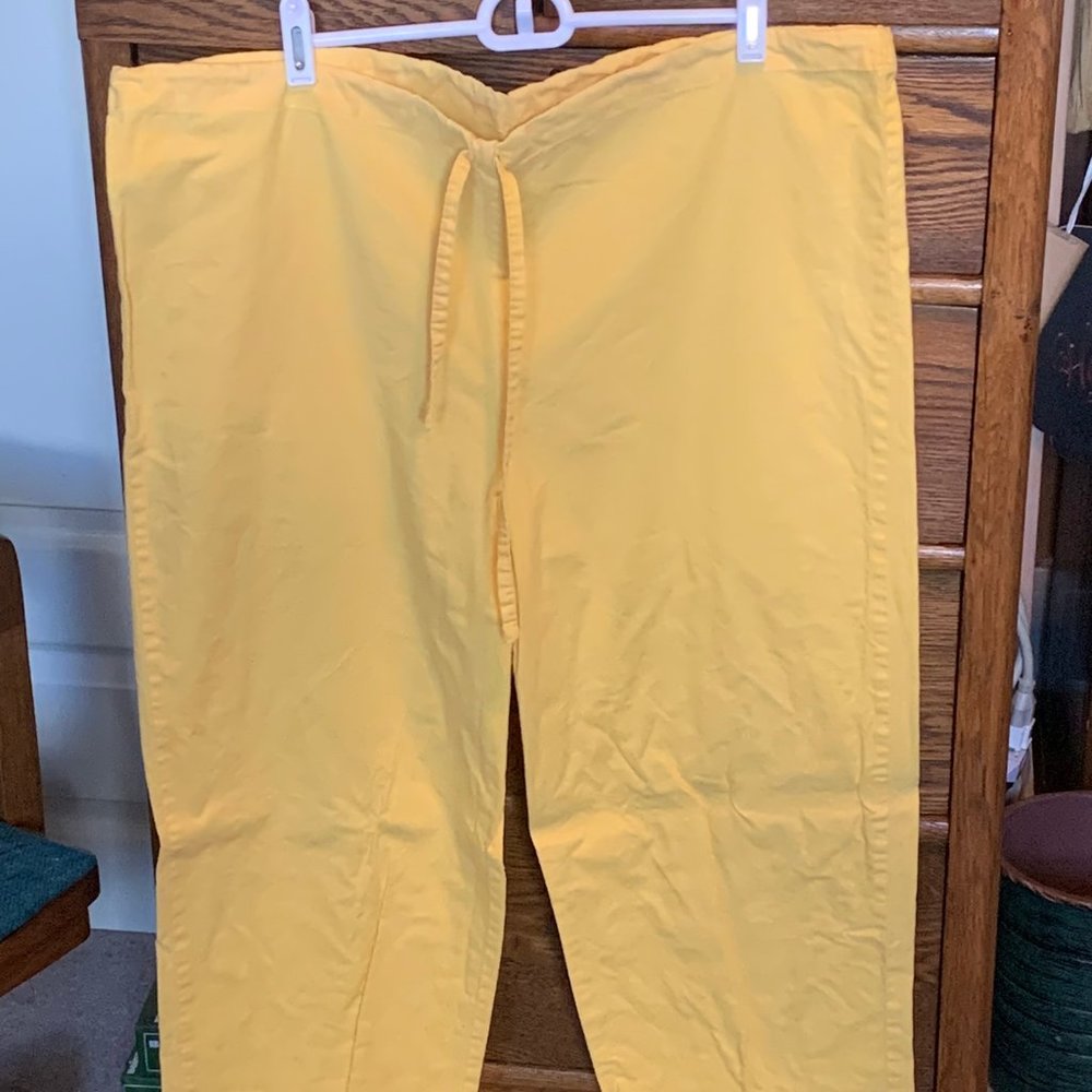 100% cotton yellow scrub pants